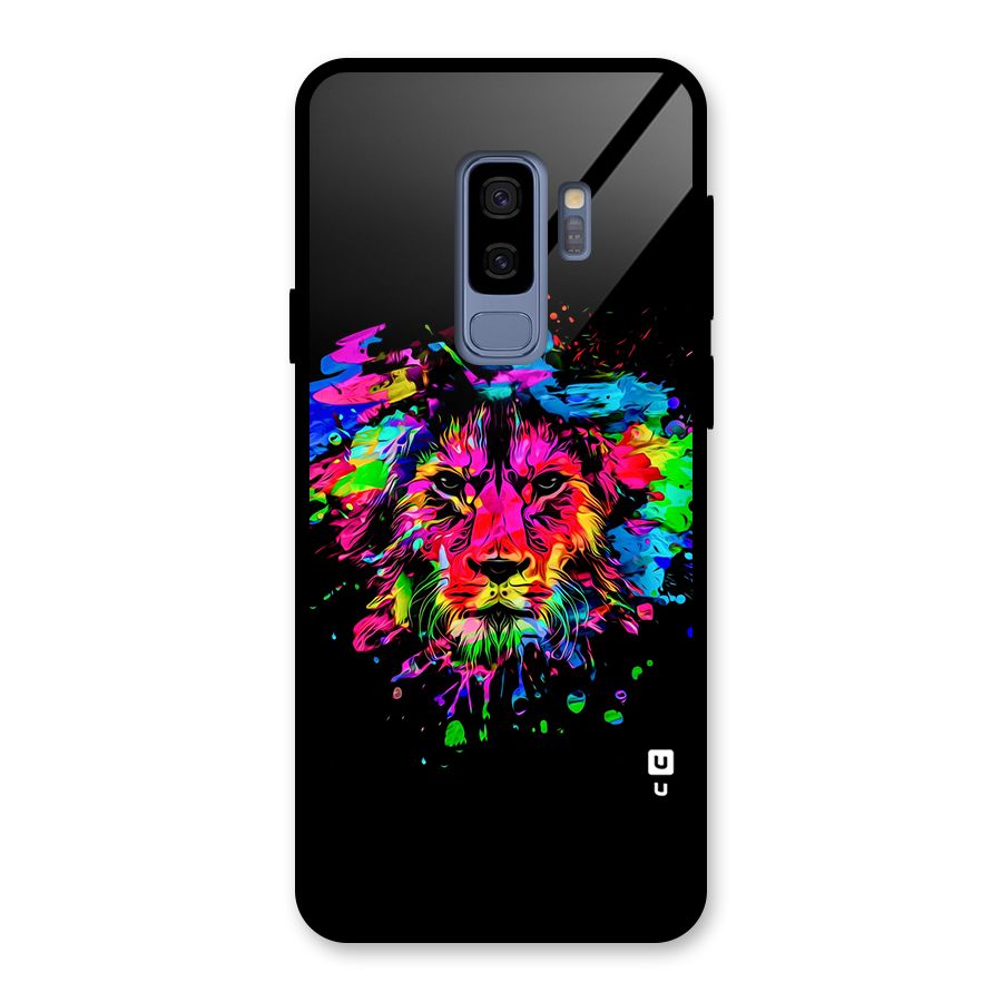 Artistic Lion Art Splash Glass Back Case for Galaxy S9 Plus