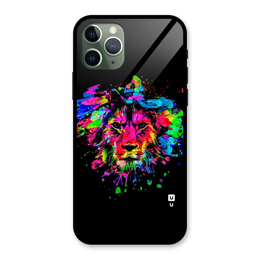 Artistic Lion Art Splash Glass Back Case for iPhone 11 Pro