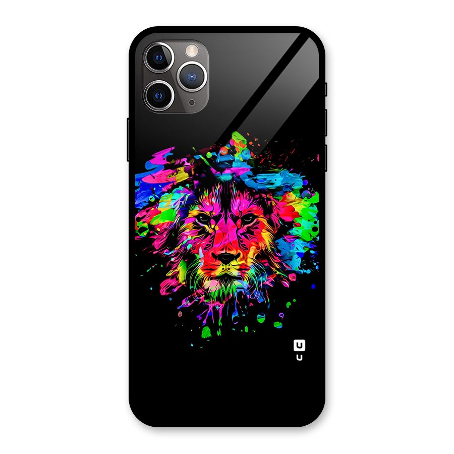 Artistic Lion Art Splash Glass Back Case for iPhone 11 Pro Max