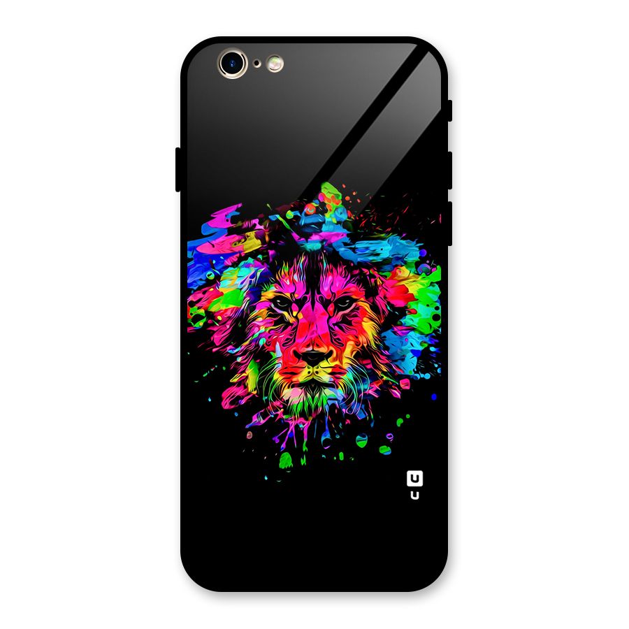 Artistic Lion Art Splash Glass Back Case for iPhone 6 6S