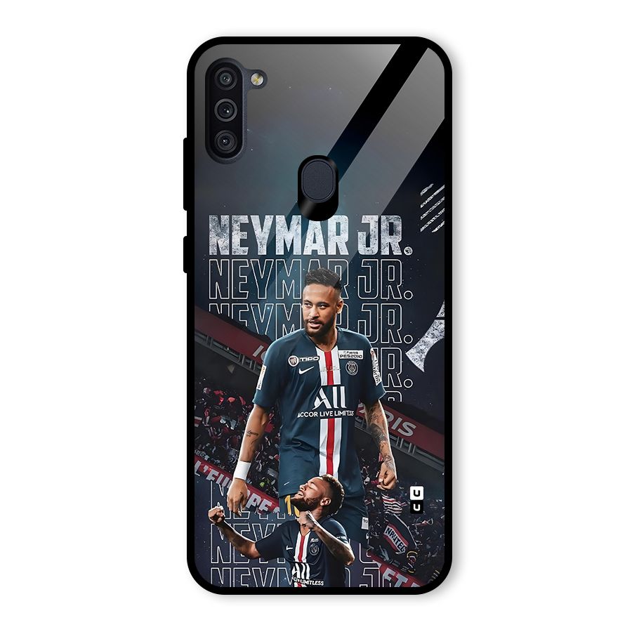 Artistic Striker Glass Back Case for Galaxy M11