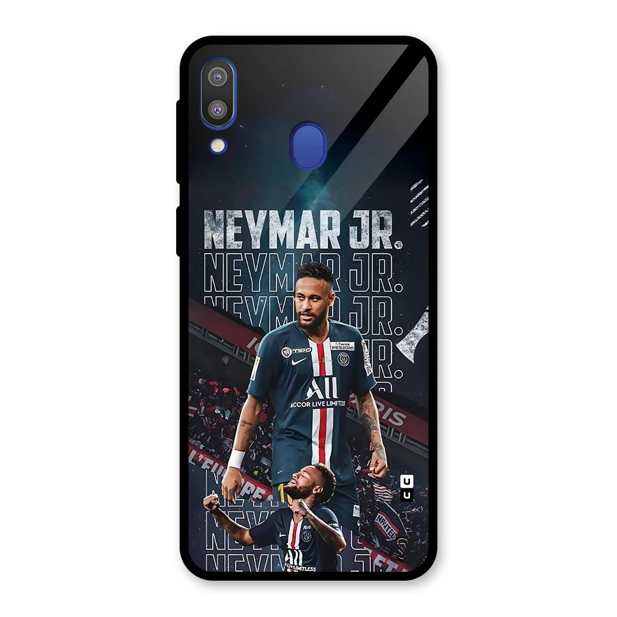 Artistic Striker Glass Back Case for Galaxy M20