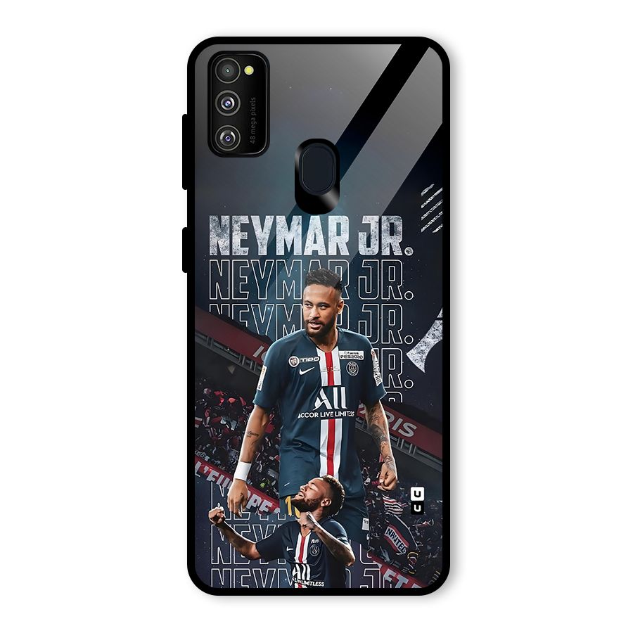 Artistic Striker Glass Back Case for Galaxy M21
