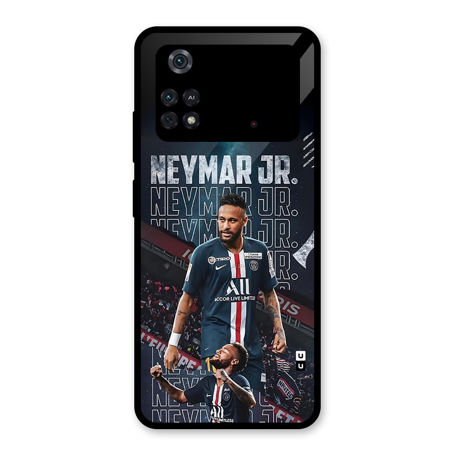 Artistic Striker Glass Back Case for Poco M4 Pro 4G