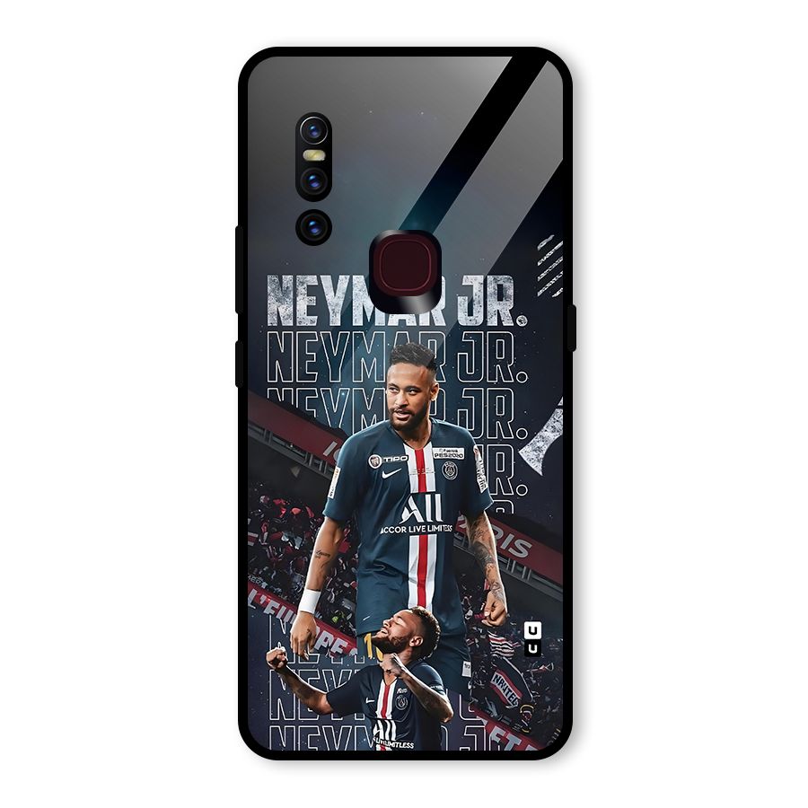 Artistic Striker Glass Back Case for Vivo V15