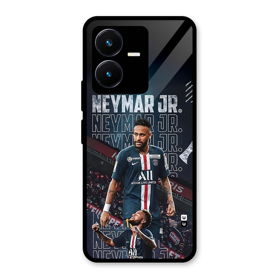 Artistic Striker Glass Back Case for Vivo Y22s