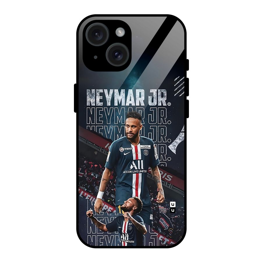 Artistic Striker Glass Back Case for iPhone 15