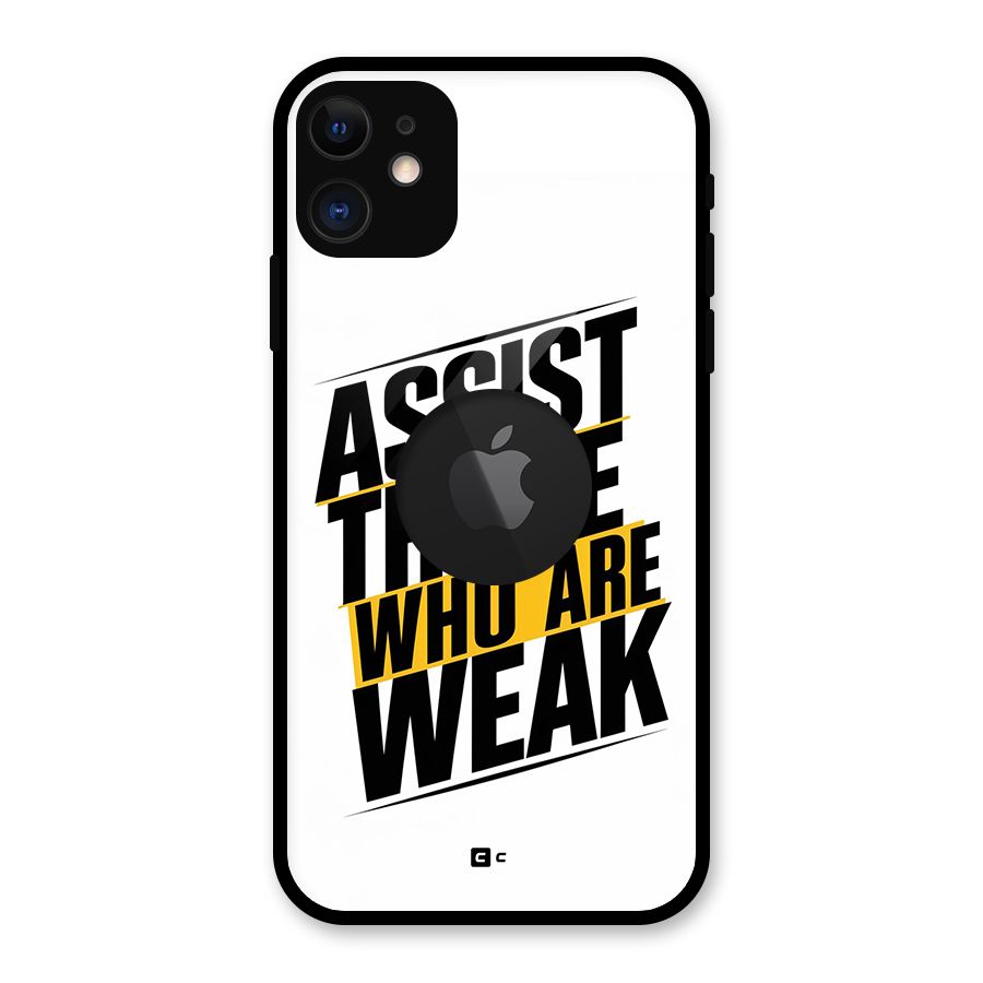 Assist Weak Glass Back Case for iPhone 11 Logo Cut