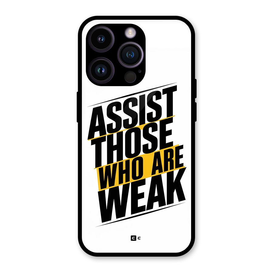 Assist Weak Glass Back Case for iPhone 14 Pro