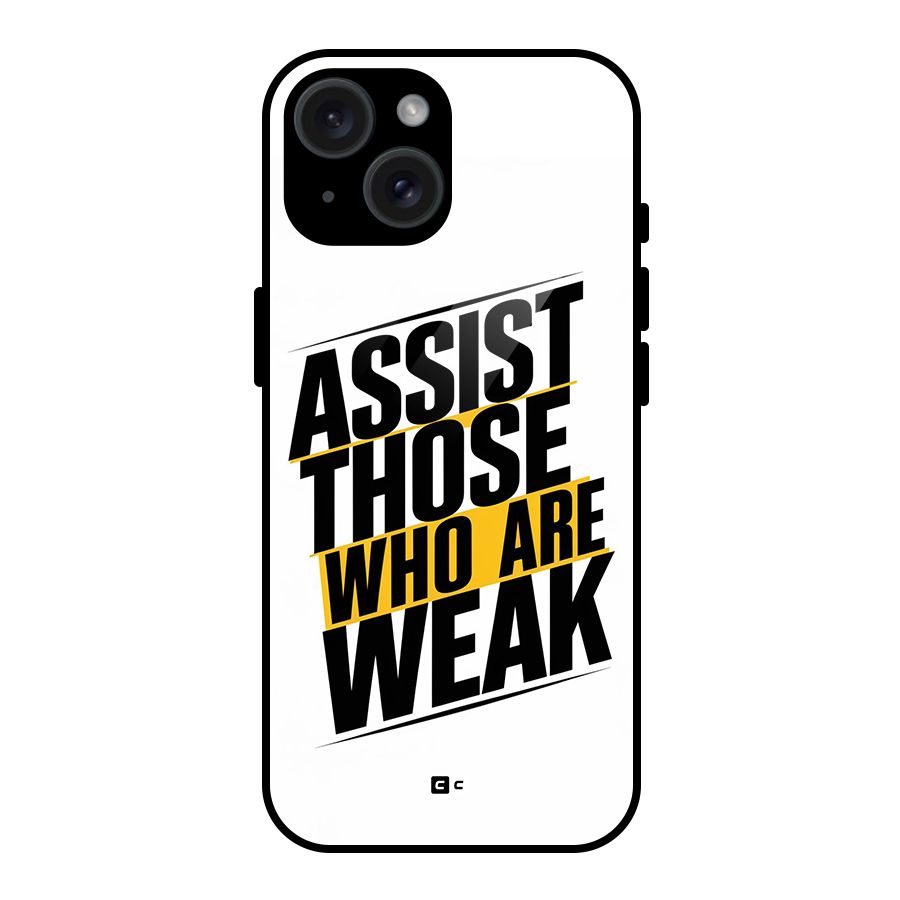 Assist Weak Glass Back Case for iPhone 15