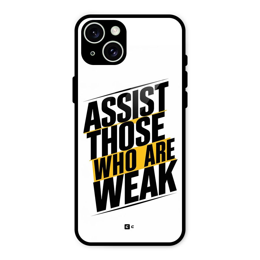 Assist Weak Glass Back Case for iPhone 15 Plus