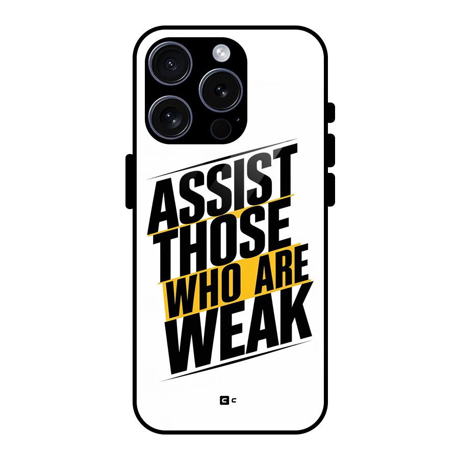 Assist Weak Glass Back Case for iPhone 15 Pro