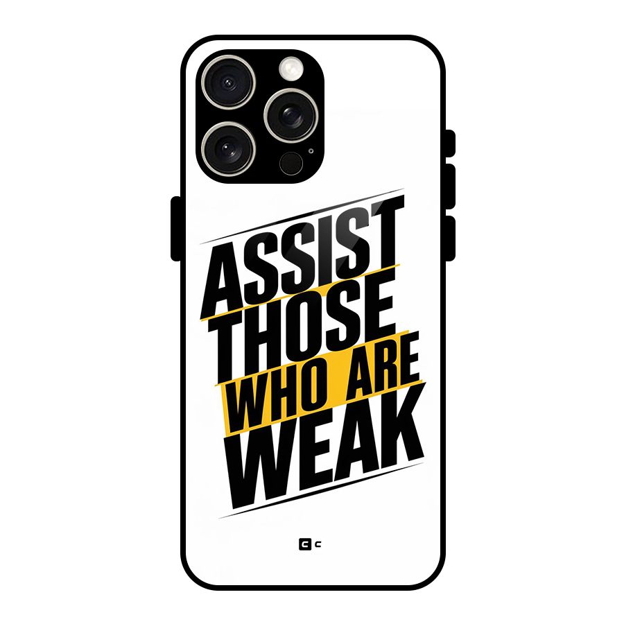 Assist Weak Glass Back Case for iPhone 15 Pro Max