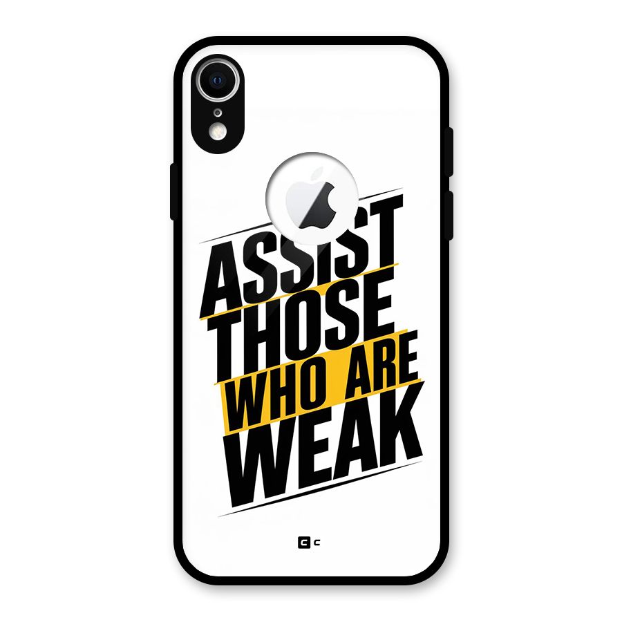 Assist Weak Glass Back Case for iPhone XR Logo Cut
