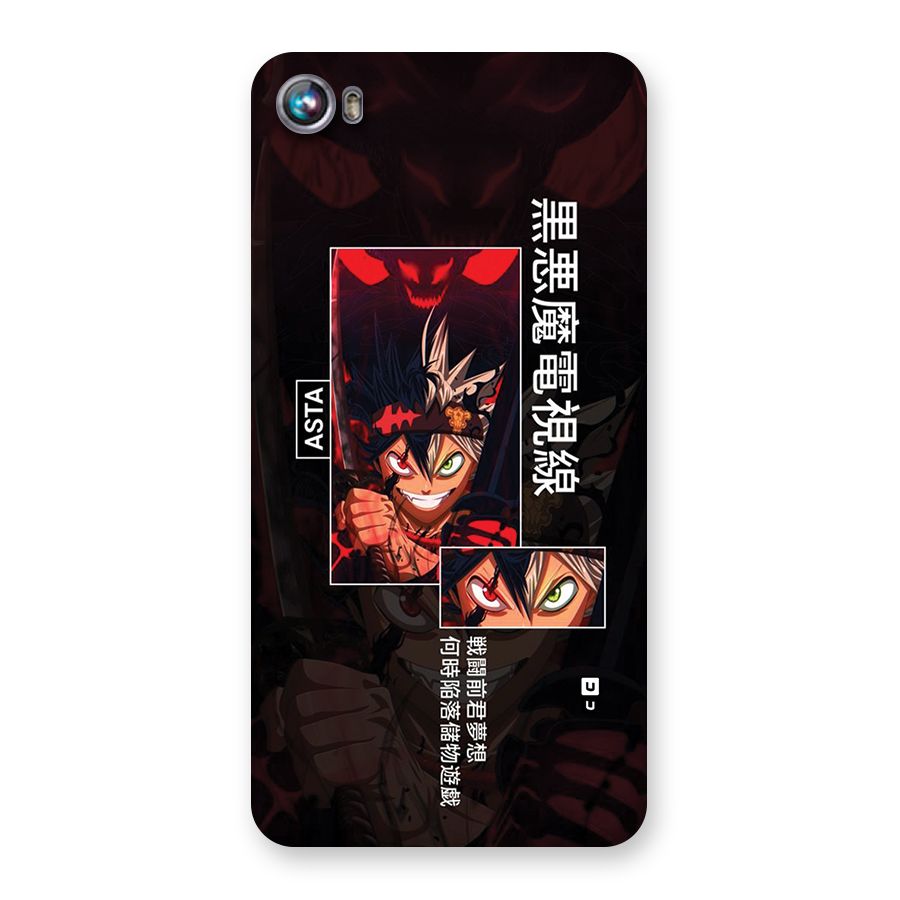 Asta Black Clover Back Case for Canvas Fire 4 (A107)
