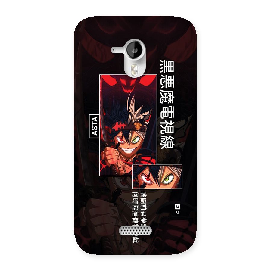 Asta Black Clover Back Case for Canvas HD A116