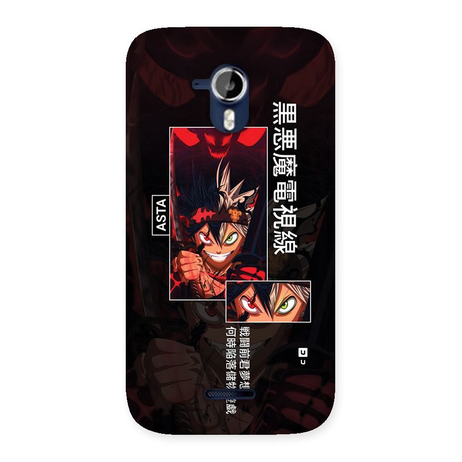 Asta Black Clover Back Case for Canvas Magnus A117