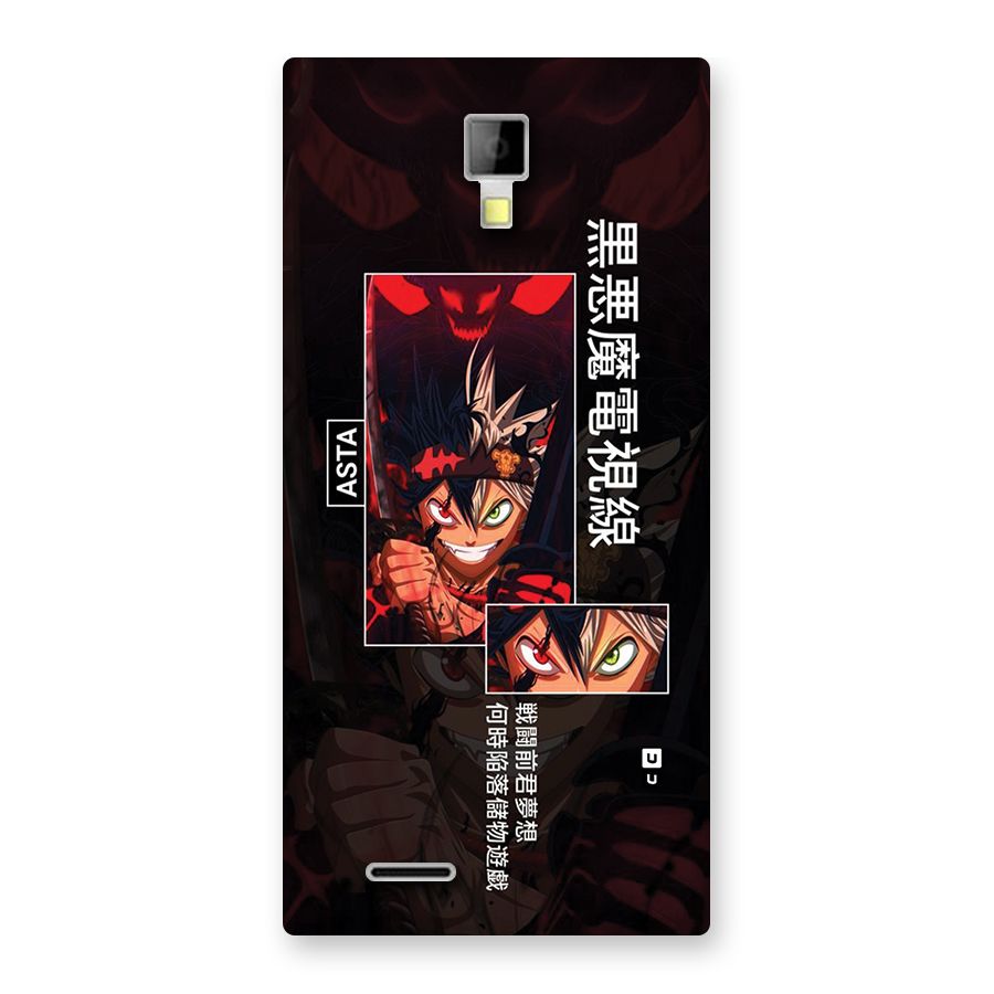 Asta Black Clover Back Case for Canvas Xpress A99