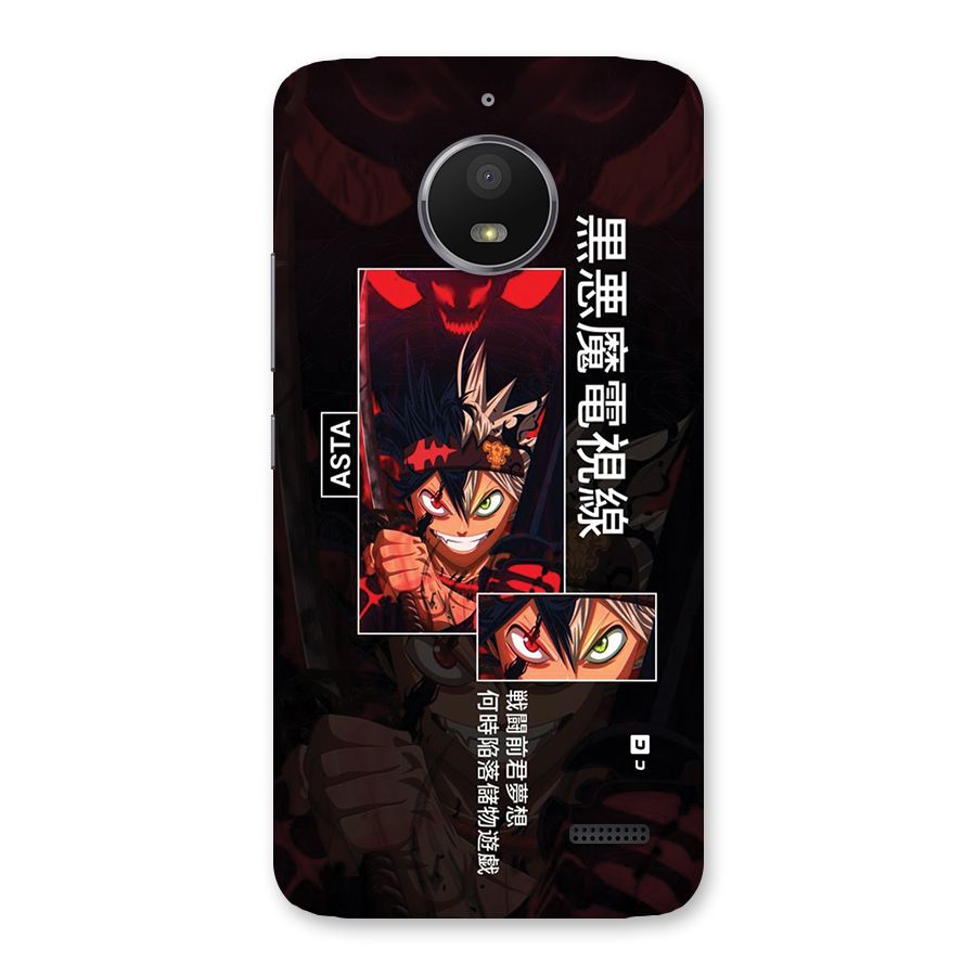 Asta Black Clover Back Case for Moto E4