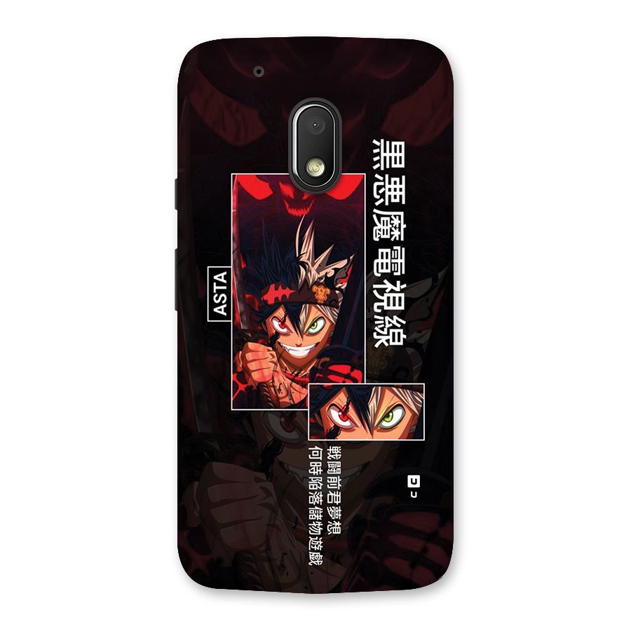 Asta Black Clover Back Case for Moto G4 Play