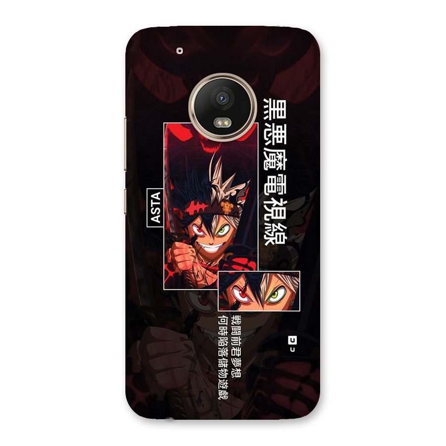 Asta Black Clover Back Case for Moto G5 Plus