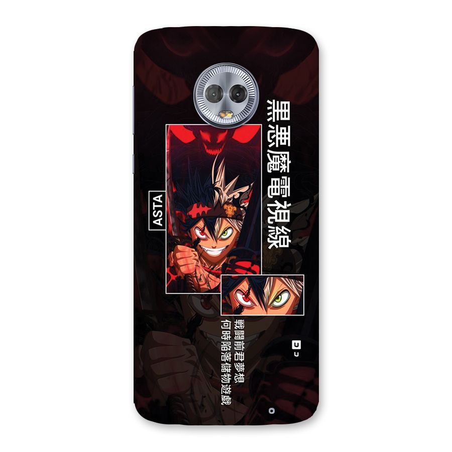 Asta Black Clover Back Case for Moto G6 Plus