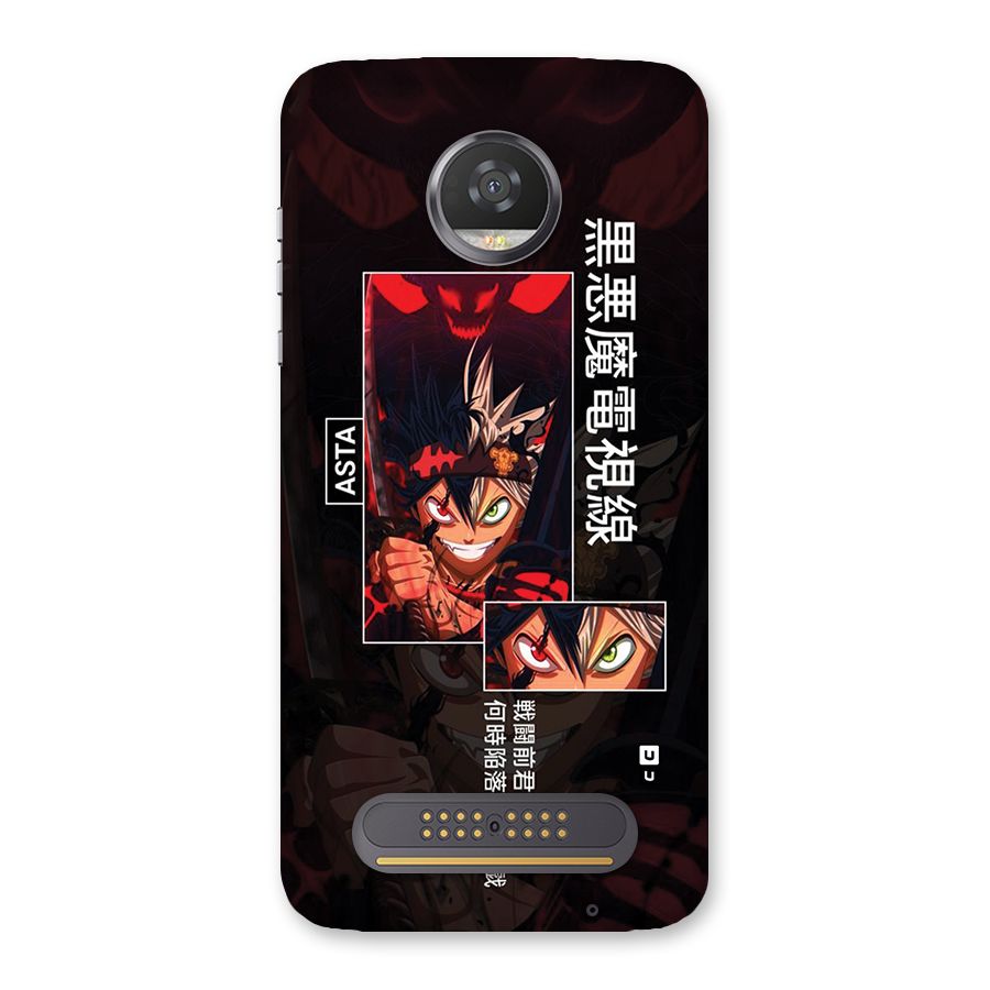 Asta Black Clover Back Case for Moto Z2 Play