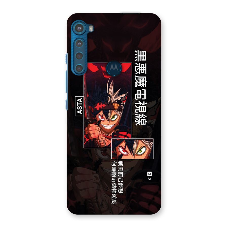 Asta Black Clover Back Case for Motorola One Fusion Plus