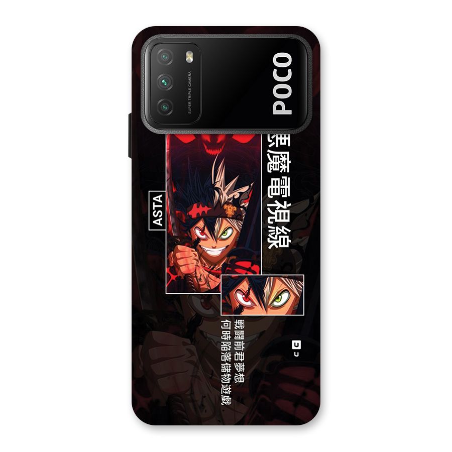 Asta Black Clover Back Case for Poco M3