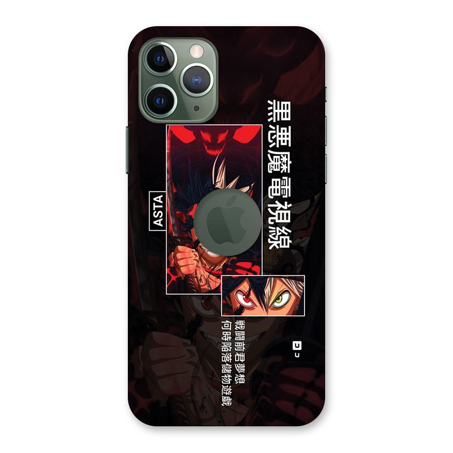 Asta Black Clover Back Case for iPhone 11 Pro Logo Cut