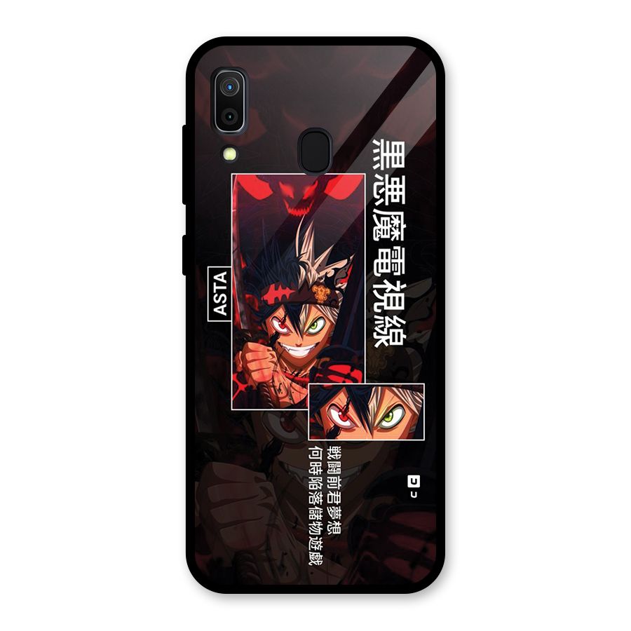 Asta Black Clover Glass Back Case for Galaxy A30