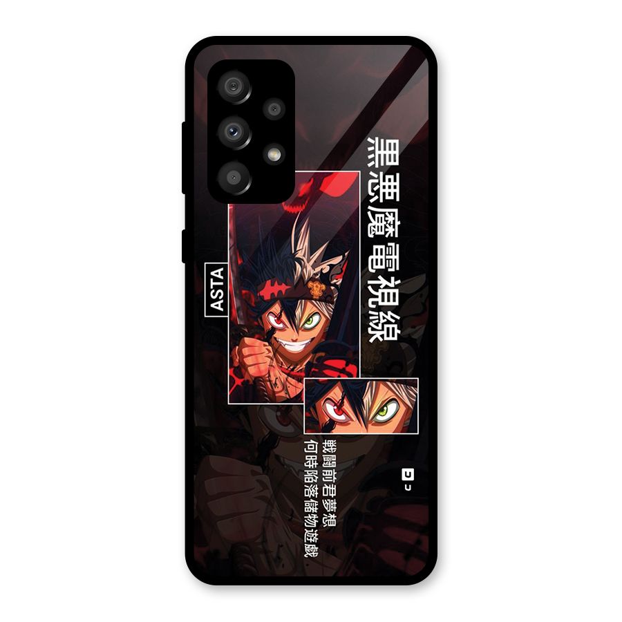 Asta Black Clover Glass Back Case for Galaxy A32