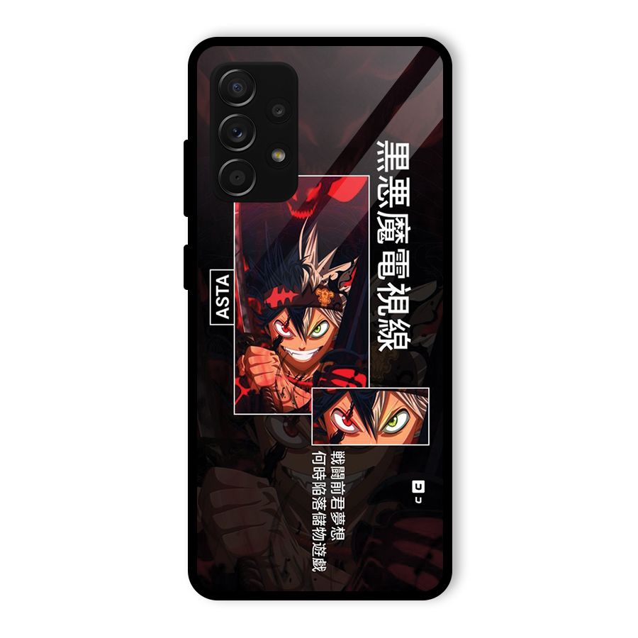 Asta Black Clover Glass Back Case for Galaxy A53 5G