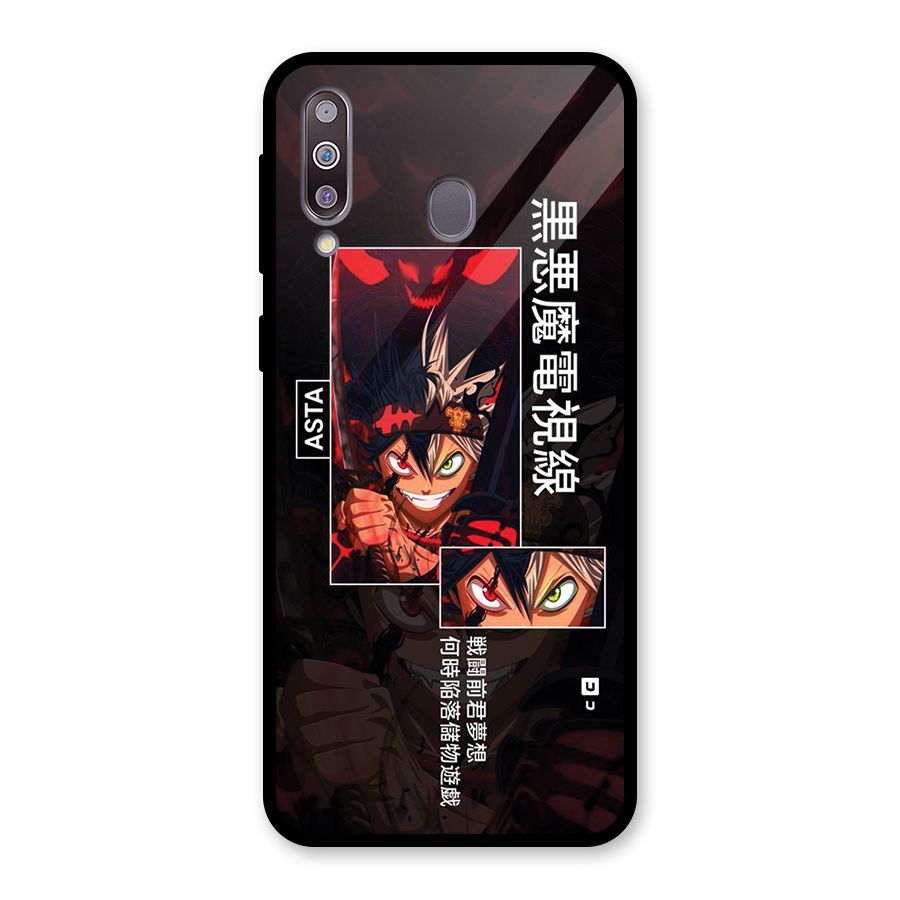 Asta Black Clover Glass Back Case for Galaxy M30