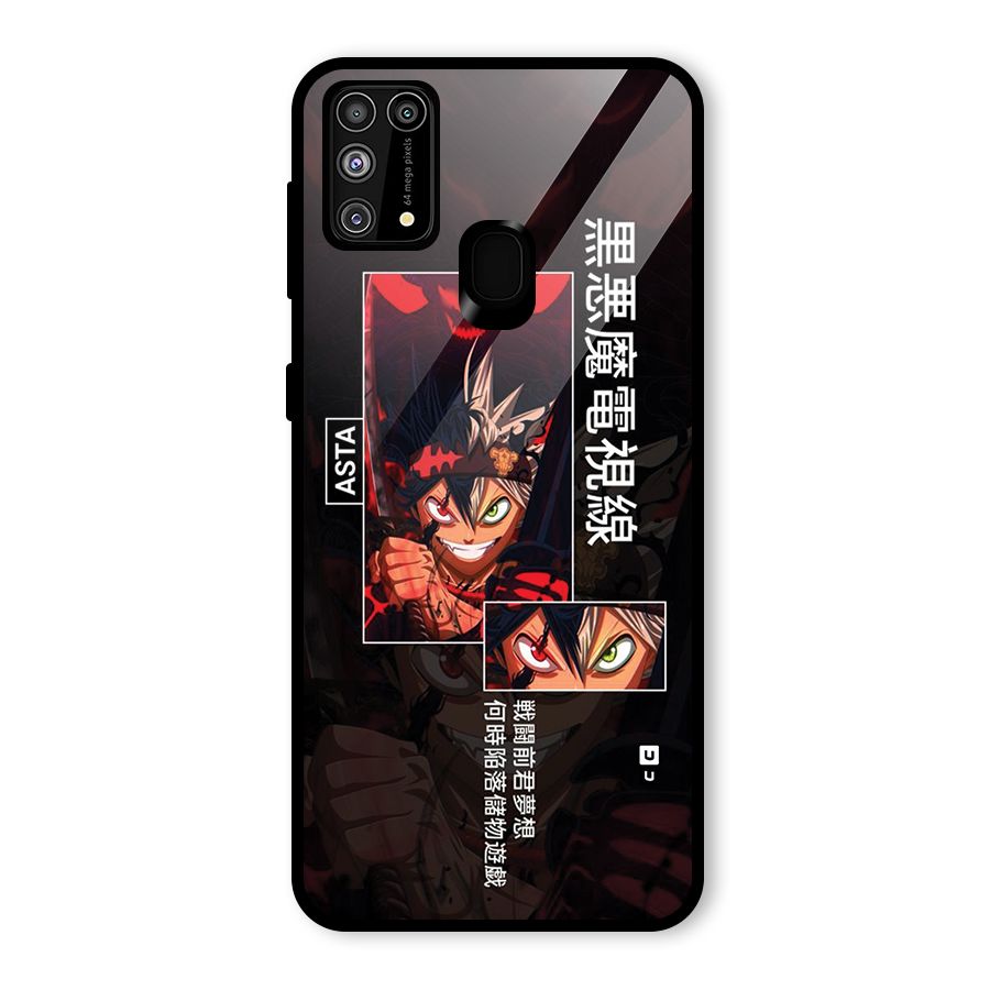 Asta Black Clover Glass Back Case for Galaxy M31