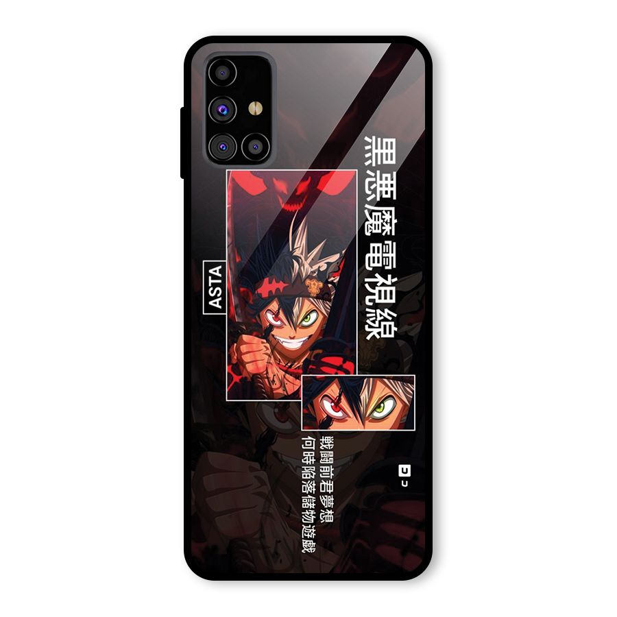 Asta Black Clover Glass Back Case for Galaxy M31s