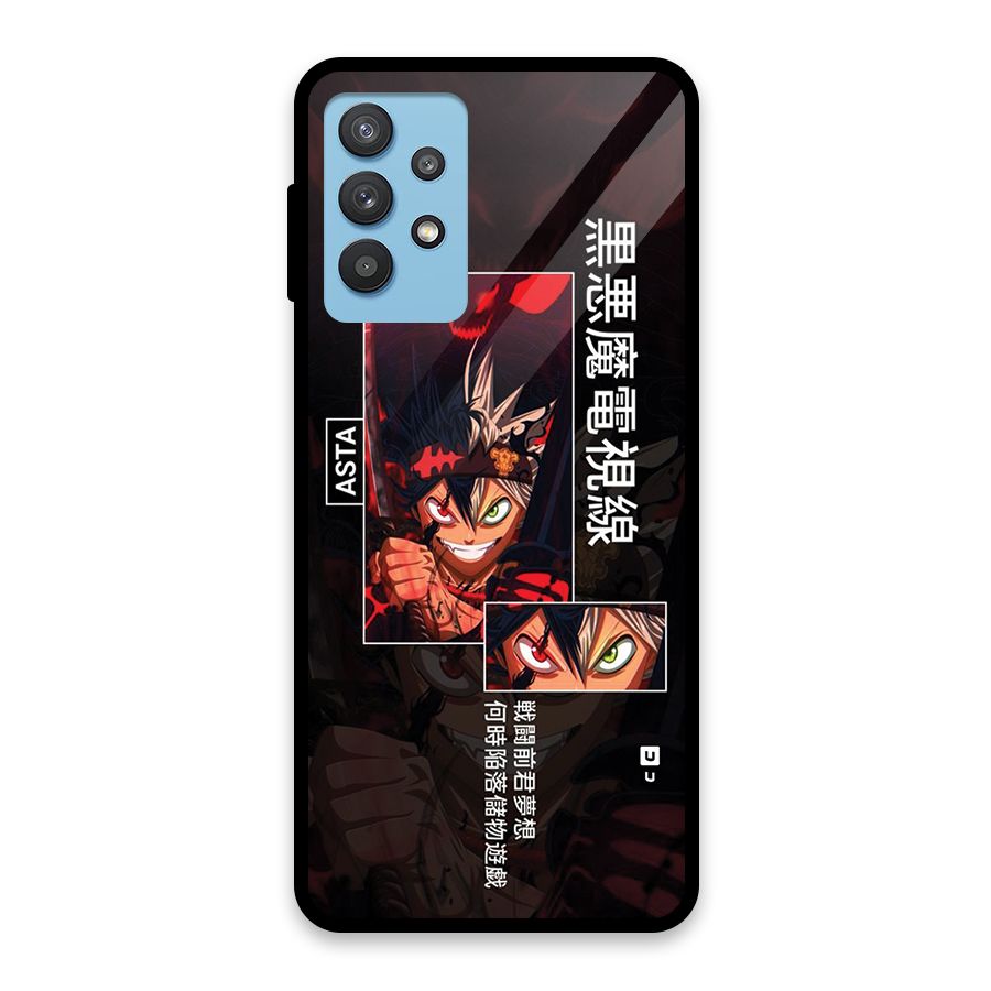 Asta Black Clover Glass Back Case for Galaxy M32 5G