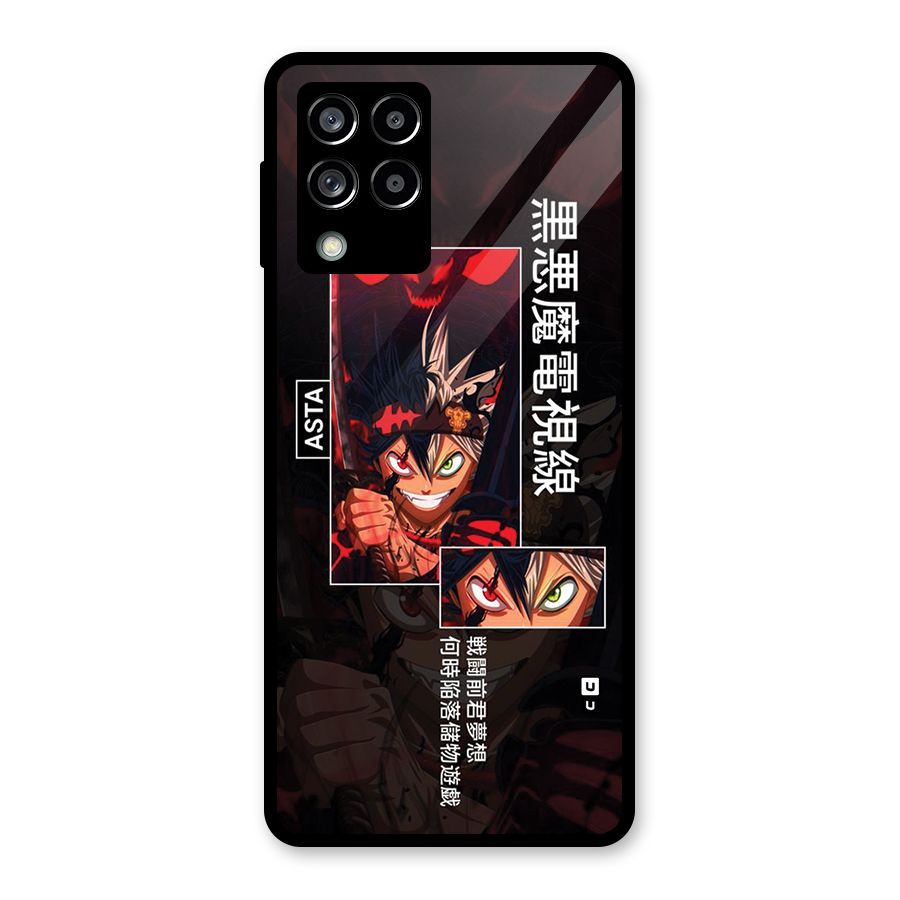 Asta Black Clover Glass Back Case for Galaxy M53 5G