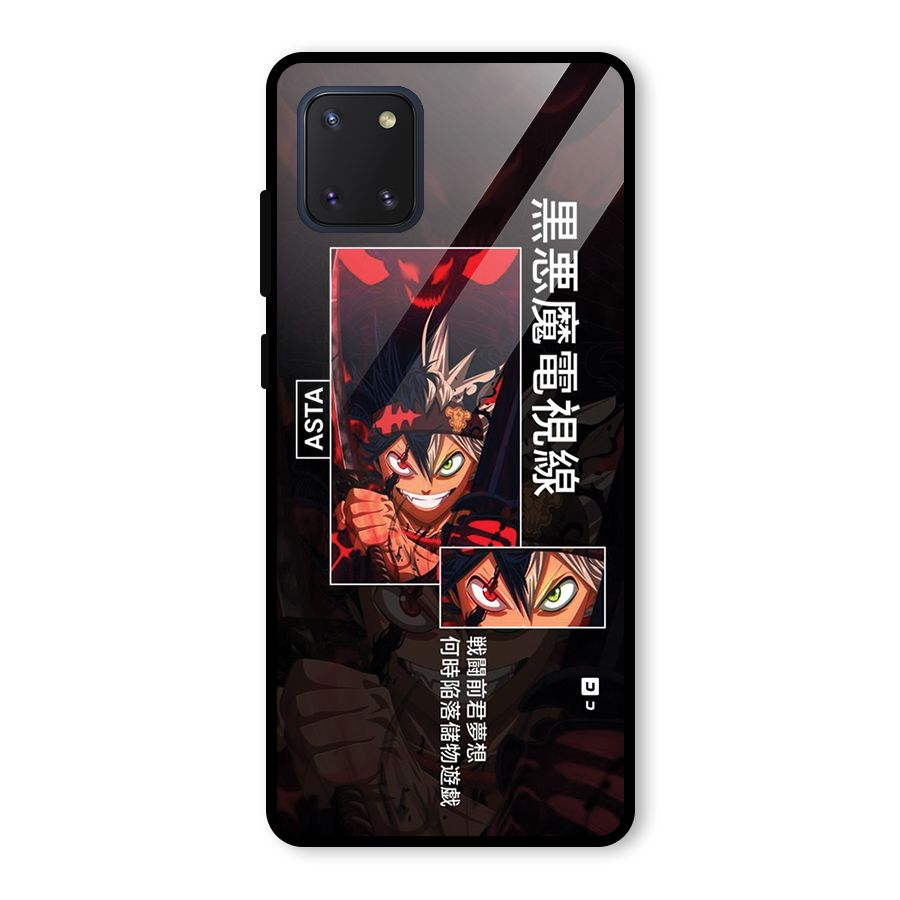 Asta Black Clover Glass Back Case for Galaxy Note 10 Lite