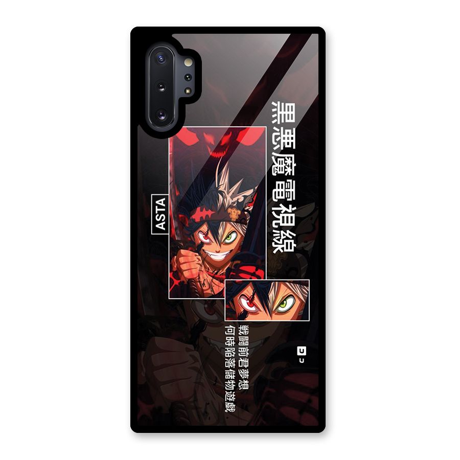 Asta Black Clover Glass Back Case for Galaxy Note 10 Plus