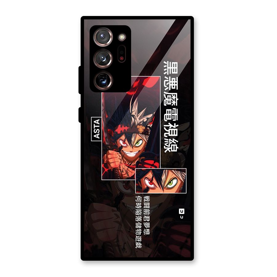 Asta Black Clover Glass Back Case for Galaxy Note 20 Ultra