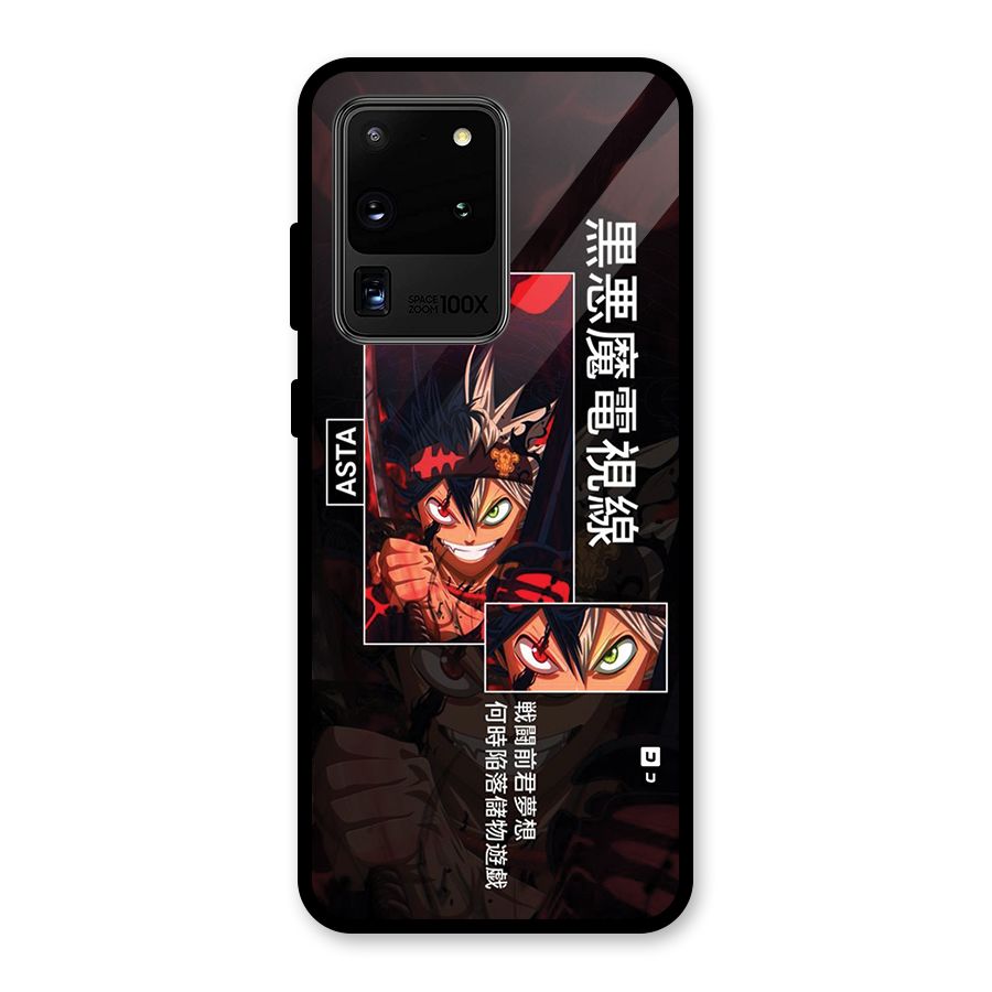 Asta Black Clover Glass Back Case for Galaxy S20 Ultra