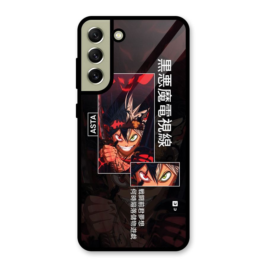 Asta Black Clover Glass Back Case for Galaxy S21 FE 5G