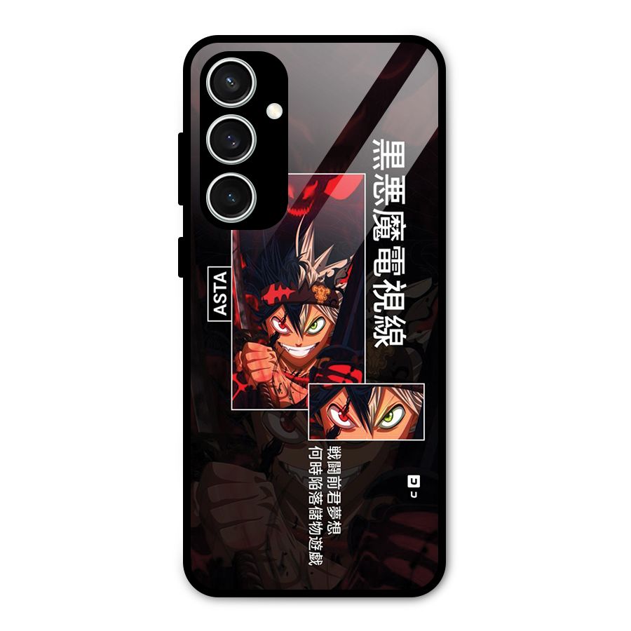 Asta Black Clover Glass Back Case for Galaxy S23 FE