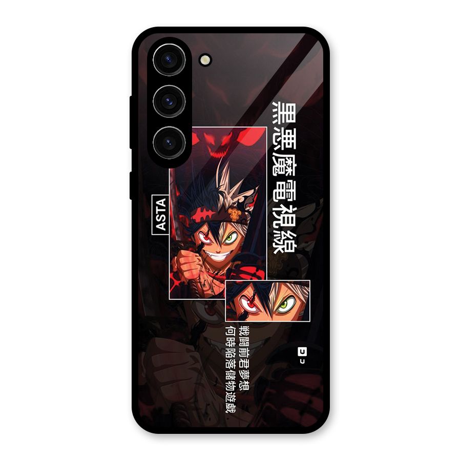 Asta Black Clover Glass Back Case for Galaxy S23 Plus