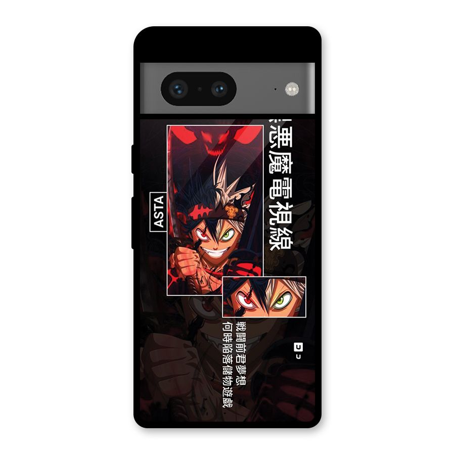 Asta Black Clover Glass Back Case for Google Pixel 7