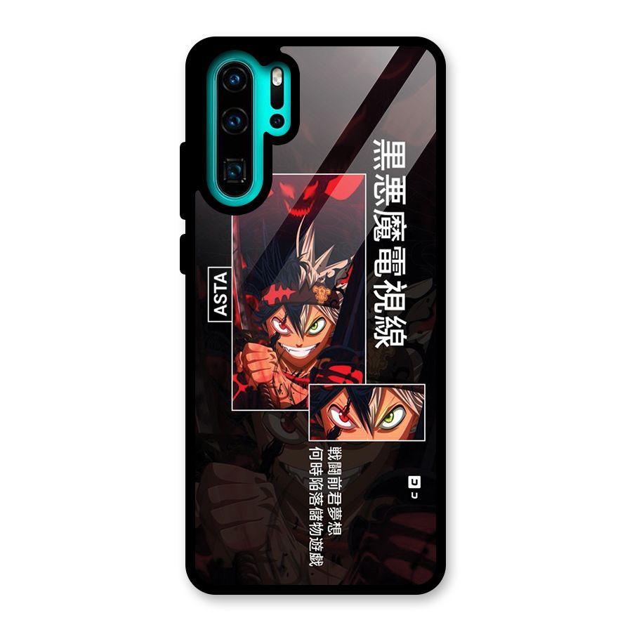 Asta Black Clover Glass Back Case for Huawei P30 Pro