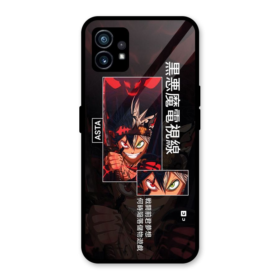 Asta Black Clover Glass Back Case for Nothing Phone 1