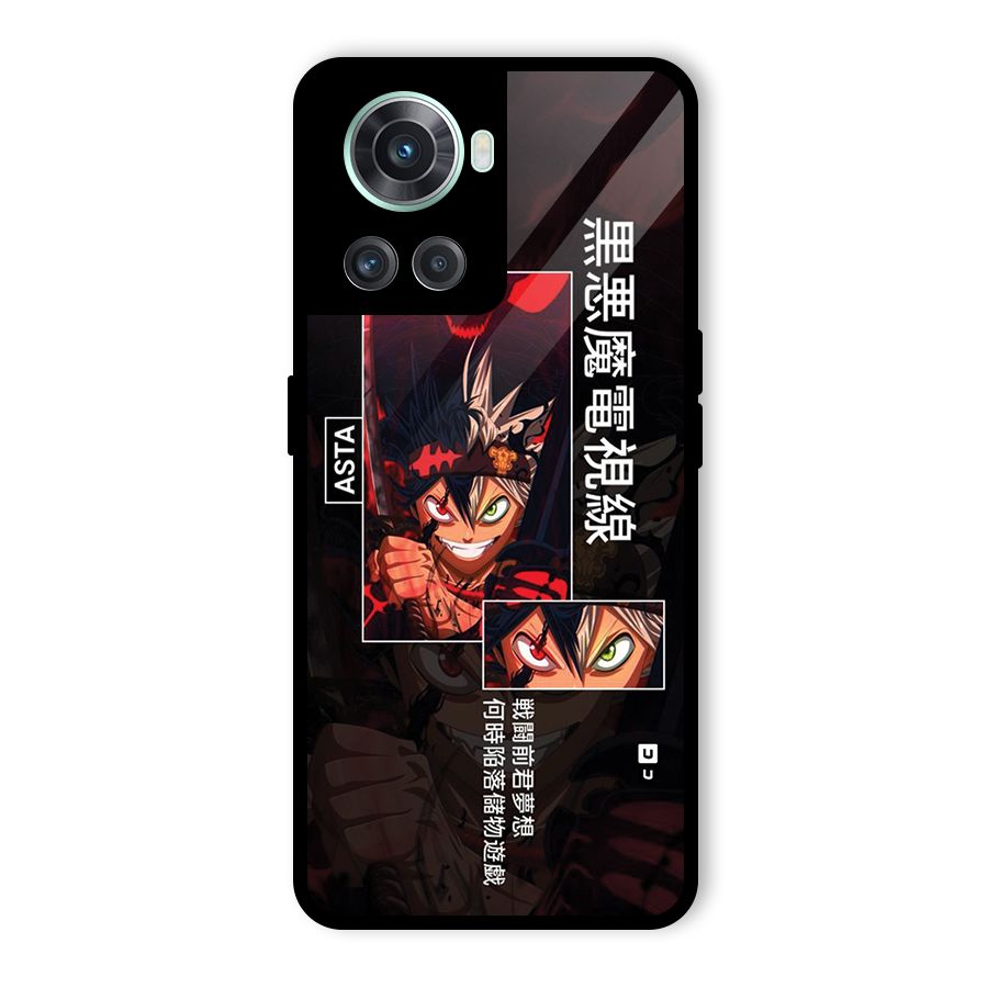 Asta Black Clover Glass Back Case for OnePlus 10R