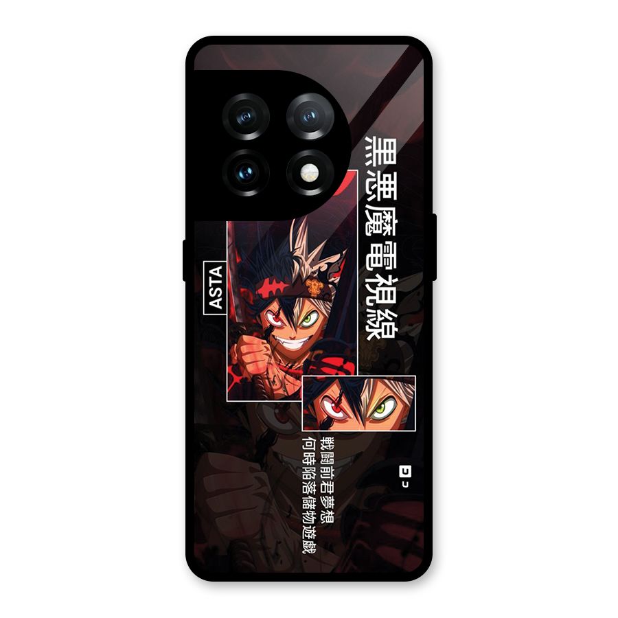Asta Black Clover Glass Back Case for OnePlus 11